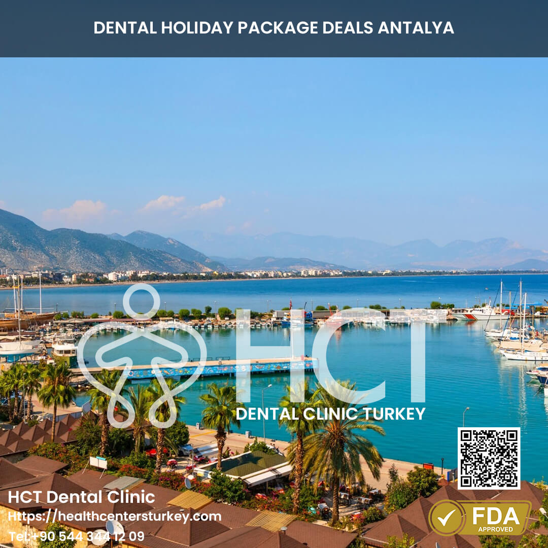 A panoramic view of Antalya city promoting dental tourism for Turkey Teeth treatments.
